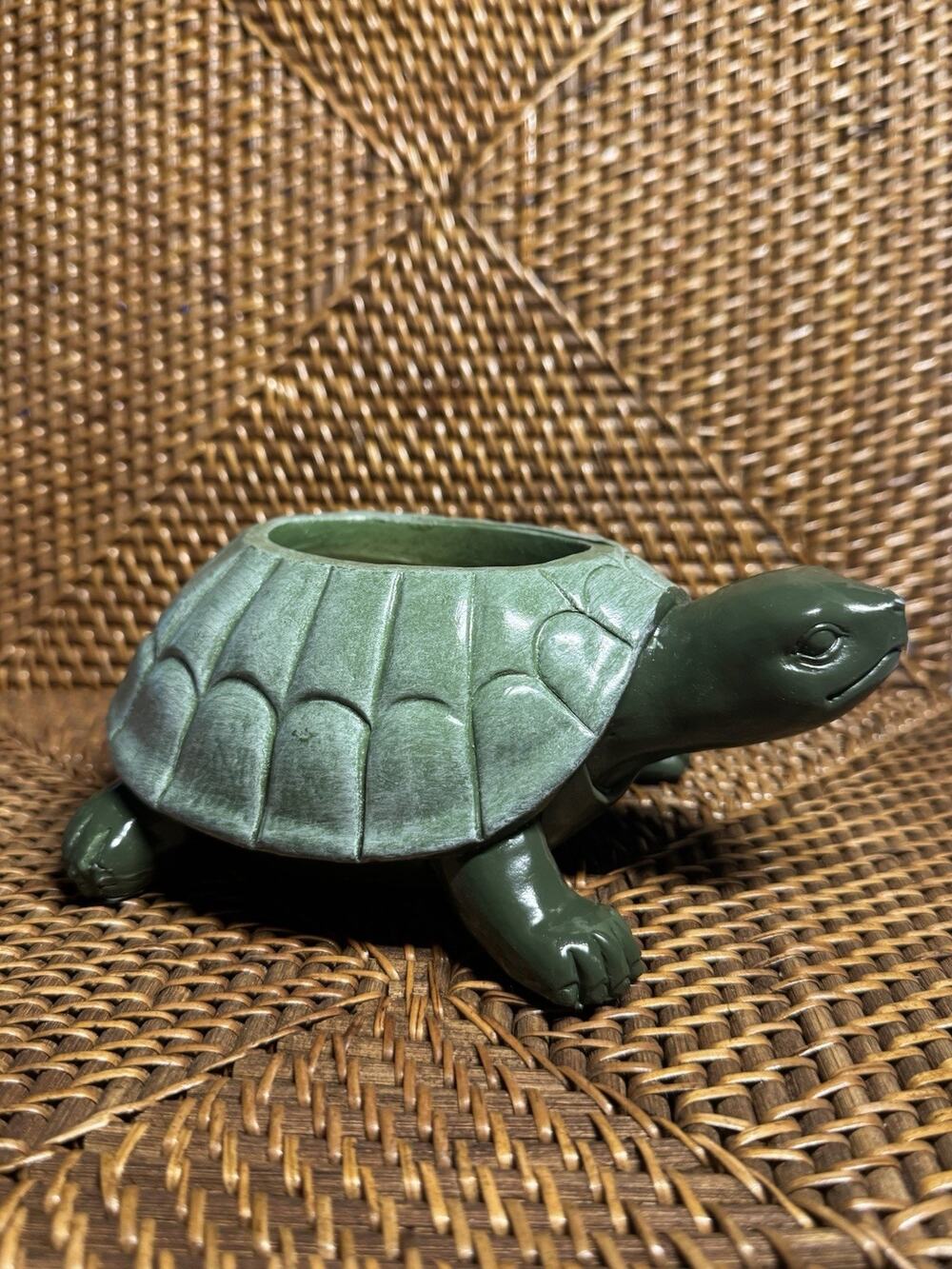 Turtle Garden Planter Statue Resin Garden Decor W/ Drainage Hole 7"x 5"x 3"